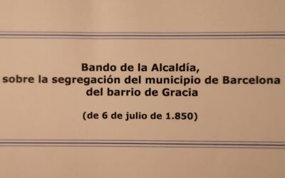 Bando sobre la segregación de Barcelona del barrio de Gracia